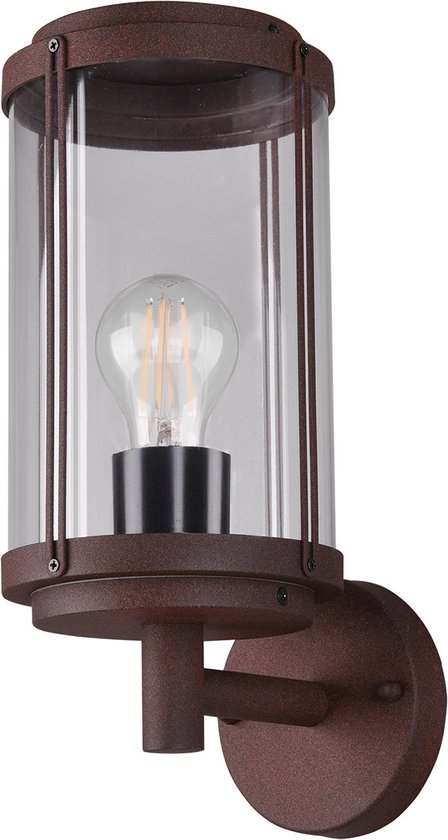 LED Tuinverlichting - Wandlamp - Buitenlamp - Torna Taniron - E27 Fitting - Spatwaterdicht IP44 - Roestkleur - Aluminium