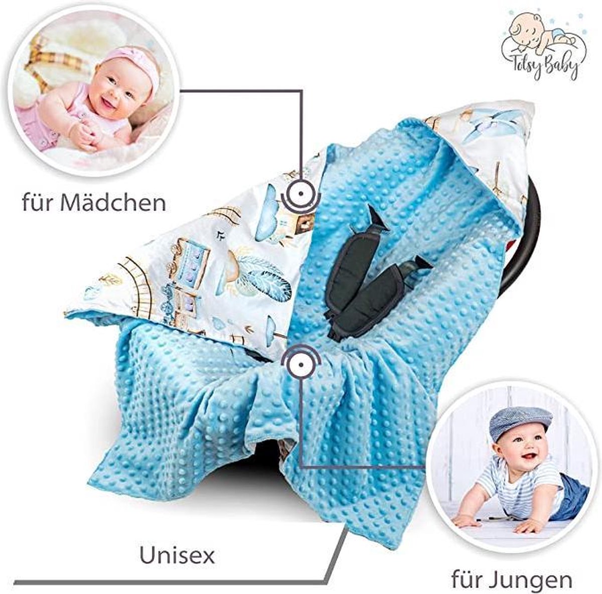Couverture d'emballage pour siège bébé, poussette, landau, 90 x 90 cm, couverture  bébé