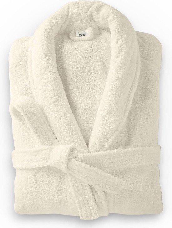 Textile de rêve - Unisexe - Badjas - Crème - S/M -100% Katoen éponge - Merveilleusement chaud - Super doux - Soft Terry -