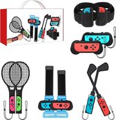 PlayCool 12 in 1 Accessoirepakket Geschikt voor Nintendo Switch Sports - Bundel Kit met tennisrackets, Golfclubs, Skyward Sword Pols- en beenbanden