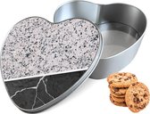 Boite à biscuits Marble Mix Heart - Boîte de rangement 14x15x5 cm