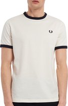 Fred Perry Ringer T-shirt - Mannen - Wit - Navy