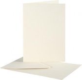 kaarten en enveloppen 10,5 x 15 cm 10 sets cr√®me