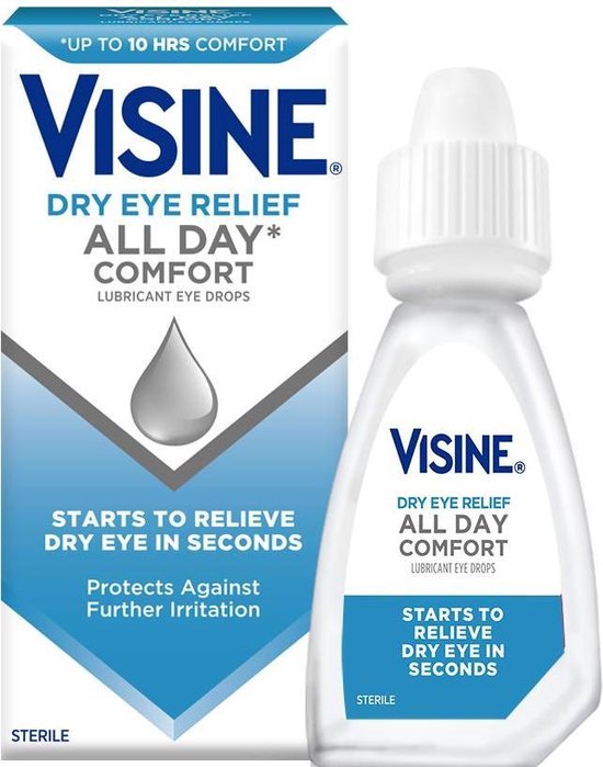 Visine Dry Eye Relief All Day Comfort XL - Oogdruppels Tegen Geïrriteerde Ogen, Droge Ogen & Brandende Ogen! (15ML)