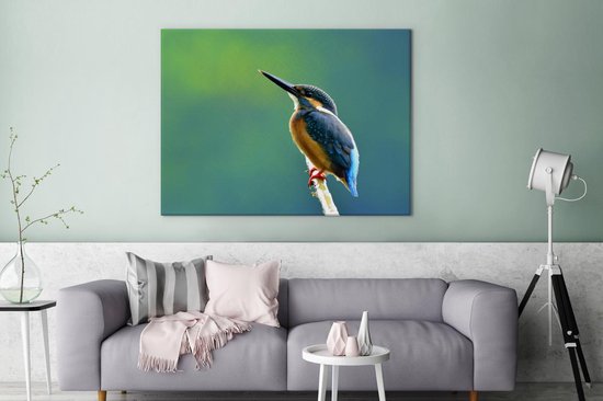 Tableaux sur Peintures Martin-pêcheur - Branches - Blauw - 120x90 cm - Décoration murale