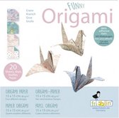 origami Kraanvogel vouwen 15 x 15 cm 20 stuks multicolor