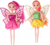 tienerpoppen Flower Fairy rood/roze 16 cm