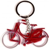 sleutelhanger fiets Holland 7 x 4 cm staal rood