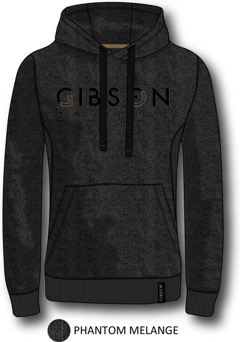 Gibson heren sweater antraciet melange - maat S