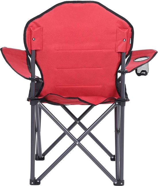 SONGMICS XL Folding Camping Chair with Padded Foam Seat Wide and Comfortable Robust Structure Max Load 150 kg Outdoor Chair GCB07BK Black