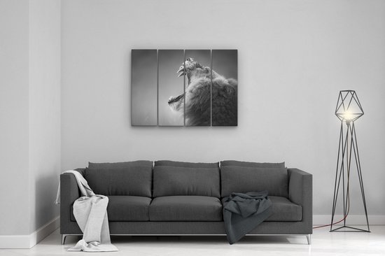 Artaza - Tryptyque Peinture sur Canevas - Lion - 120x80 - Photo sur Toile - Impression sur Toile