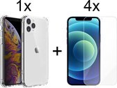 iPhone 13 Pro hoesje shock proof case apple transparant - 4x iPhone 13 Pro Screen Protector