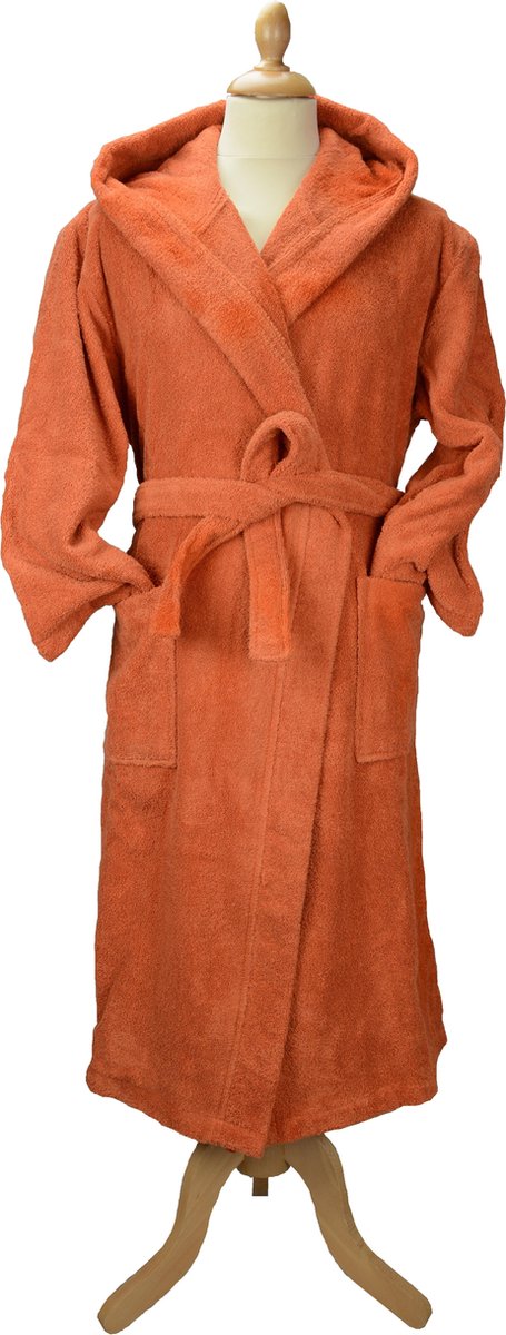 ARTG® Robezz - Badjas met Capuchon - 100% Katoen - Badstof - Kaneel Bruin - Cinnamon - Maat XXL - (2XL)