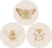 24 stickers Nature Insects - met goud foil - Stickers - Cadeauversiering - Insecten - Insect - House of Products - ø 35 mm