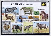 Zebra's – Luxe postzegel pakket (A6 formaat) : collectie van 25 verschillende postzegels van zebra's – kan als ansichtkaart in een A6 envelop - authentiek cadeau - kado - geschenk