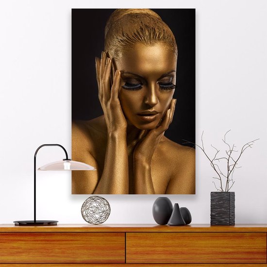 Aluminium Schilderij Golden Lady