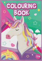 Colouring Book - Kleurboek - Unicorn en regenbogen - 72 Pagina's