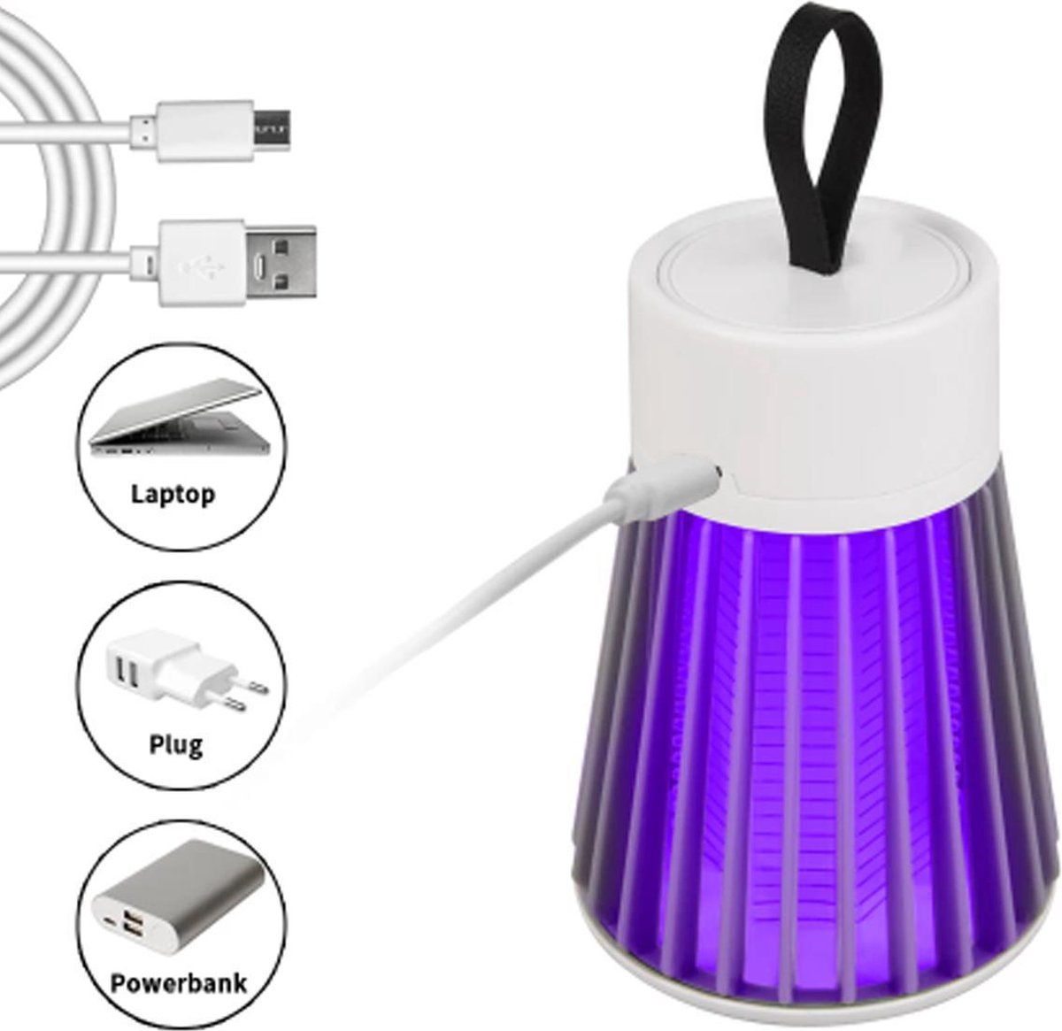 Muggenlamp - muggenvanger - insectenlamp - buiten - camping - slaapkamer - reismodel... | bol