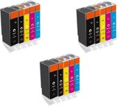 Print-Equipment Inkt cartridges / Alternatief multipack 15 set cartridge 3 x PGI-570 CLI-571 Y,C,M,BK  | Canon Pixma MG5750/ MG5751/ MG5752/ MG5753/ MG6