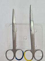 Belux Surgical / Deaver set van 2 chirurgische schaar 14cm Gebogen & 16cm Recht met kleurcodering Herbruikbaar