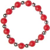 armband kunstparels meisjes 5 cm rood