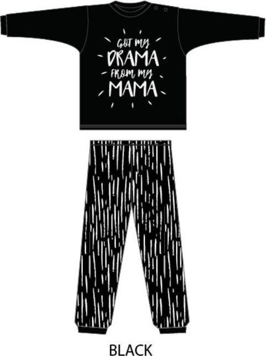 Fun2Wear Pyjama Mama's Drama - Zwart Mama zwart