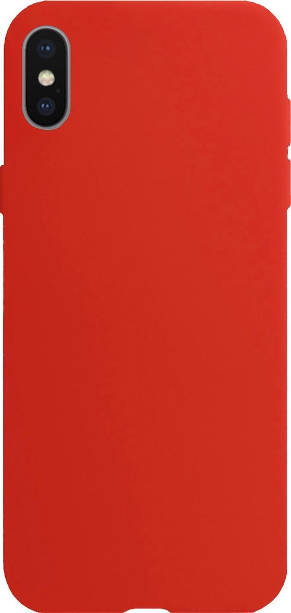Hoes - Geschikt voor Apple iPhone X - Sterk & Shockproof - Hoesje Cover - Siliconen Case - Rood