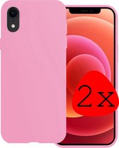 Hoes voor iPhone XR Hoesje Roze Siliconen - Hoes voor iPhone XR Case Back Cover Roze Siliconen - Hoes voor iPhone XR Hoesje Siliconen Hoes Roze - 2 Stuks