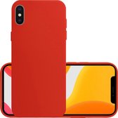 Hoes voor iPhone Xs Max Hoesje Back Cover Siliconen Case Hoes - Rood