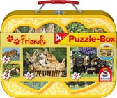 puzzelbox Huisdieren junior karton geel 5-delig