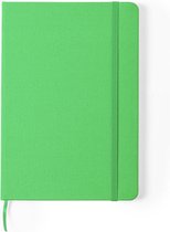 Luxe schriften/notitieboekje groen met elastiek A5 formaat - 80x blanco paginas - opschrijfboekjes - harde kaft