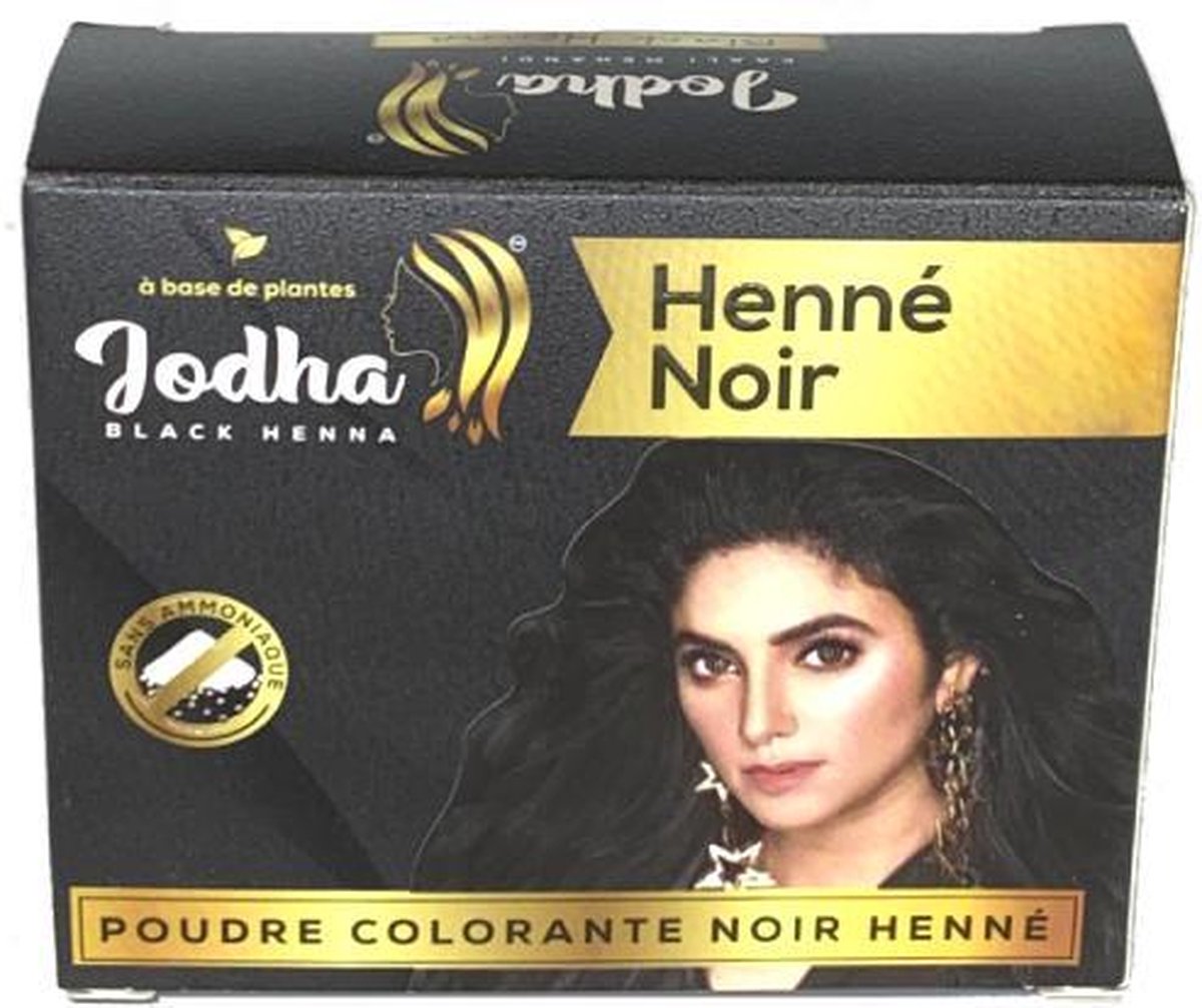Jodha Kaali Mehandi - Zwarte Haarverf - Henna Haarverf - Ammoniakvrij - 1  pakje - 10 gram | bol.com