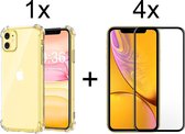 iPhone 13 Mini hoesje shock proof case apple transparant - Full cover - 4x iPhone 13 Mini Screen Protector