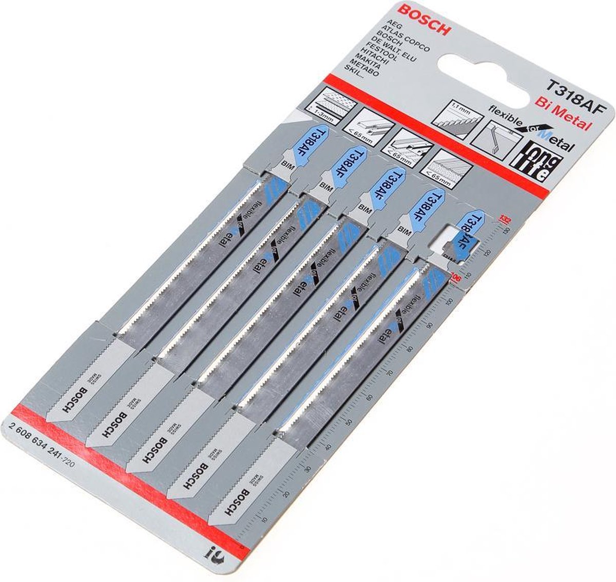 Bosch 2608634241 / T 318 AF BiM Decoupeerzaagblad Flexibel - Metaal (5st)