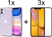 iPhone 13 Mini hoesje apple siliconen transparant case - Full cover - 3x iPhone 13 Mini Screen Protector
