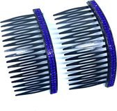 Insteekkam - Zijkam - Haarkammen - Blauw - 9 cm - Set 2 Stuks (506)