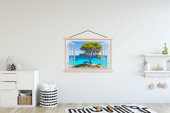 Porte-affiche avec affiche - Affiche scolaire - Vue à travers - Water - Arbre - 120x80 cm - Lattes transparentes