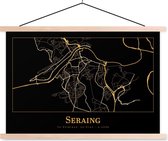 Porte-affiche avec affiche - Affiche scolaire - Carte - Seraing - Or - Zwart - 150x100 cm - lattes vierges