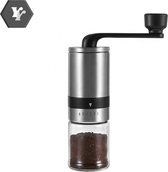 Handmatige koffiemolen - bonenmaler - 6 verstelbare standen - Zilverkleurig RVS