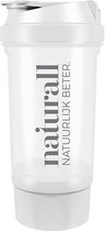 Naturall Nutrition Shaker - Shakebeker 500ml - Transparant met witte dop - BPA & DEHP Vrij