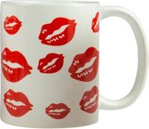 Arti Casa Mug Lips 300 Ml Céramique Wit/ Rouge