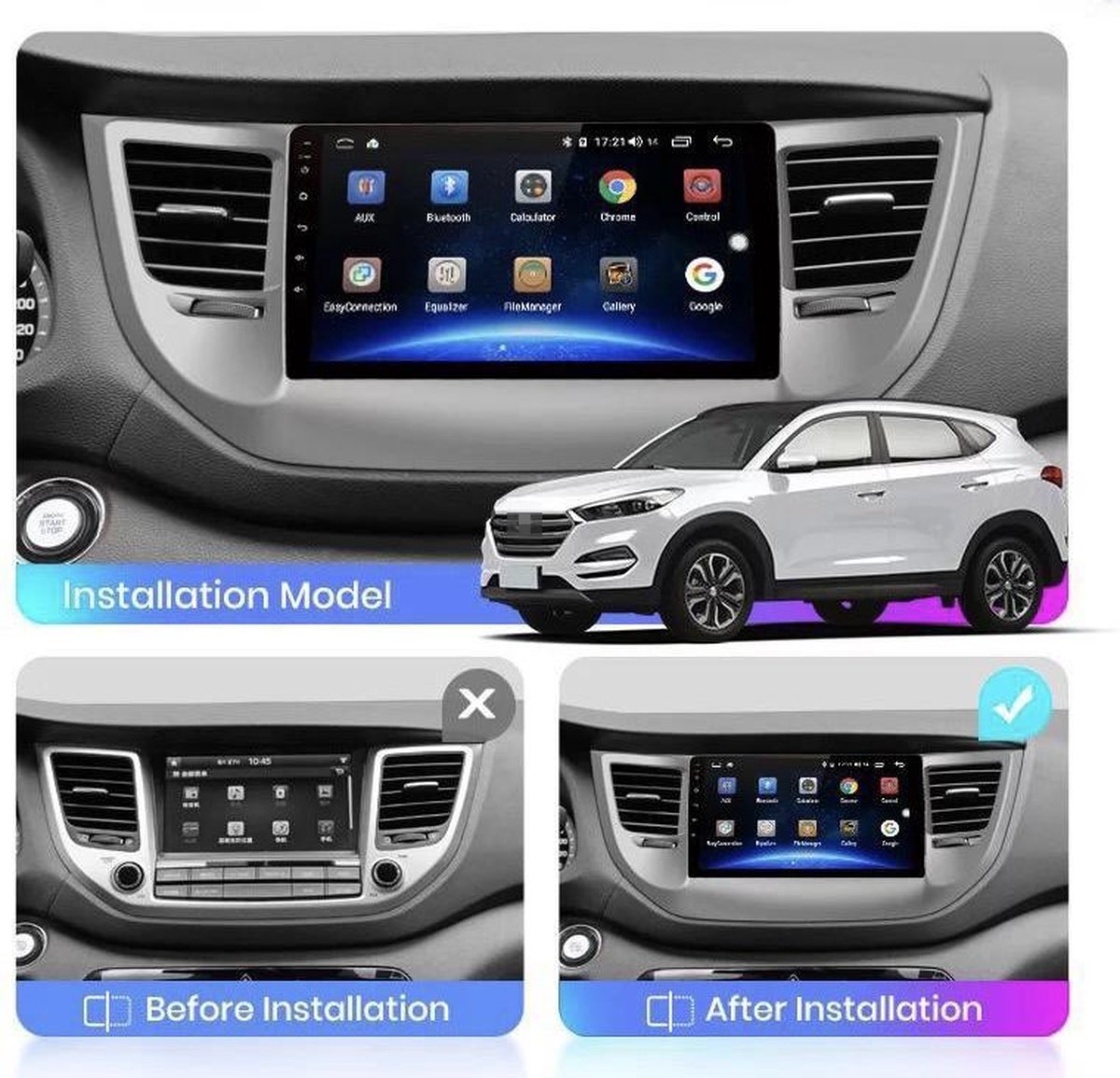 CarPlay Hyundai Tucson 20152018 Android 10 8core navigatie en