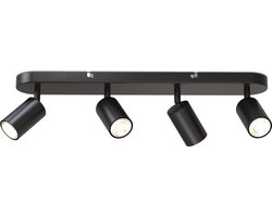 B.K.Licht - Plafondlamp - plafondspots met 4 lichtpunten - zwarte spotjes - GU10 fitting - draaibar - kantelbaar - opbouwspots - plafoniere - excl. GU10