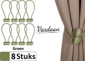 Luxe Gordijn Embrasse - 8 stuks - Gordijnhouder - Embrasses voor Gordijnen - Magnetisch Gordijnkoord - 40 cm - Groen