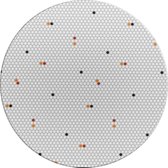 Rond Tafelkleed Gecoat - Ø 160 cm –  Hexagon Accent – Grijs