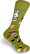 JustSockIt Sushi sokken - Sokken - Leuke sokken - Vrolijke sokken - Sushi sokken groen