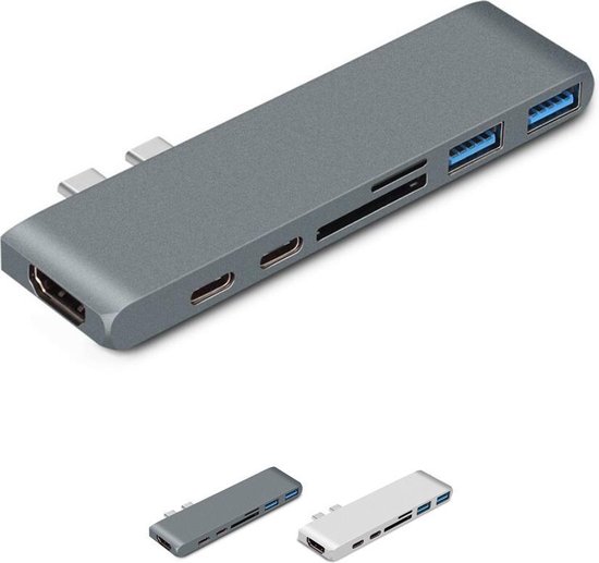 Adaptateur Hub USB-C 7-en-1 - pour MacBook Pro et MacBook Air - Gris  cosmique | bol