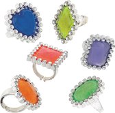 Uitdeelcadeautjes Speelgoed Ringen Edelsteen 3cm 24st