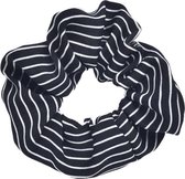Scrunchie Haarelastiek Streep Print Wit Zwart