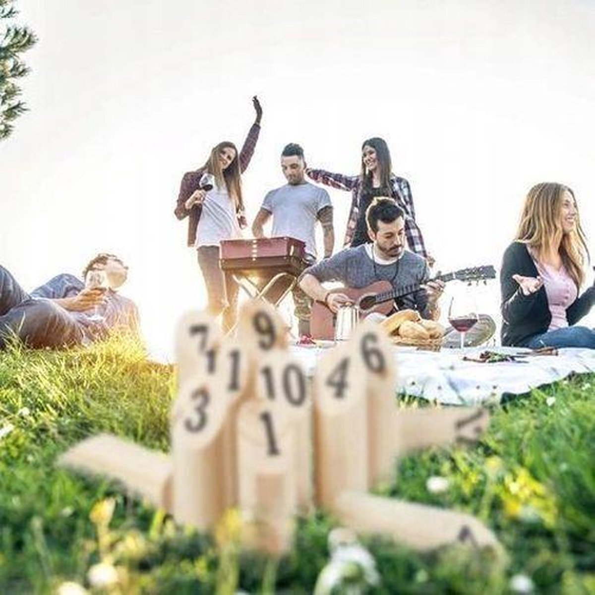 Toyfel XXL Kubb Spel Knuut - Buitenspelen Zweeds Kubb
